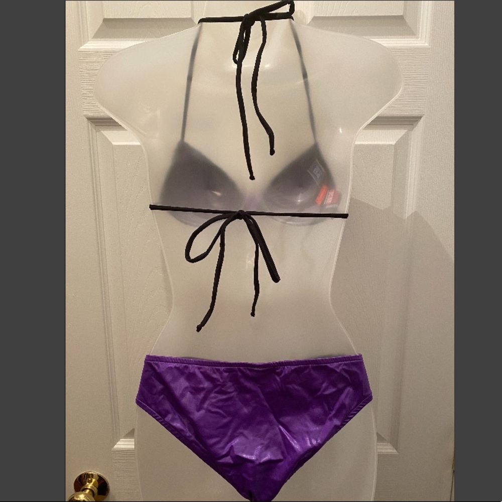 Satin & lace 2-piece bikini - Picture 4 of 7